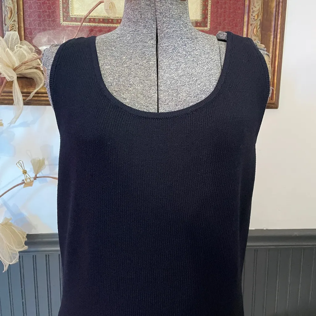 Vintage St. John Marie Gray LBD Knit Sleeves Scoop Neck Dress - Sz 10 🧡🎀 - Image 3