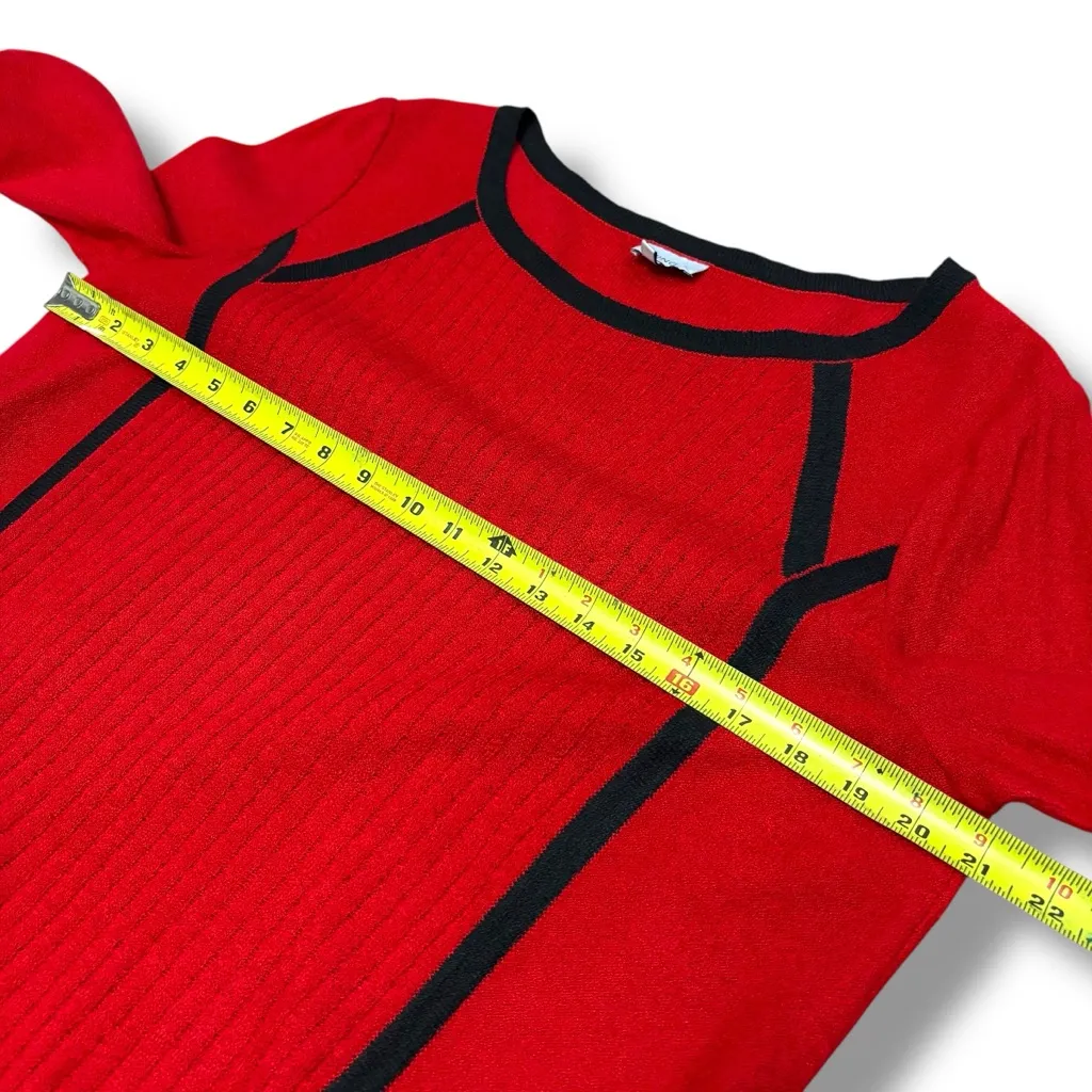 MING Red Black Tunic Sweater Top – Medium - Image 4