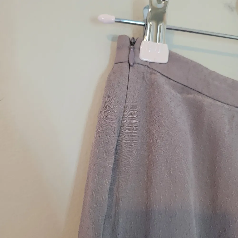 Anthropologie Odille Dusty Purple Pearl Button Front Silk Mini Skirt - Image 5