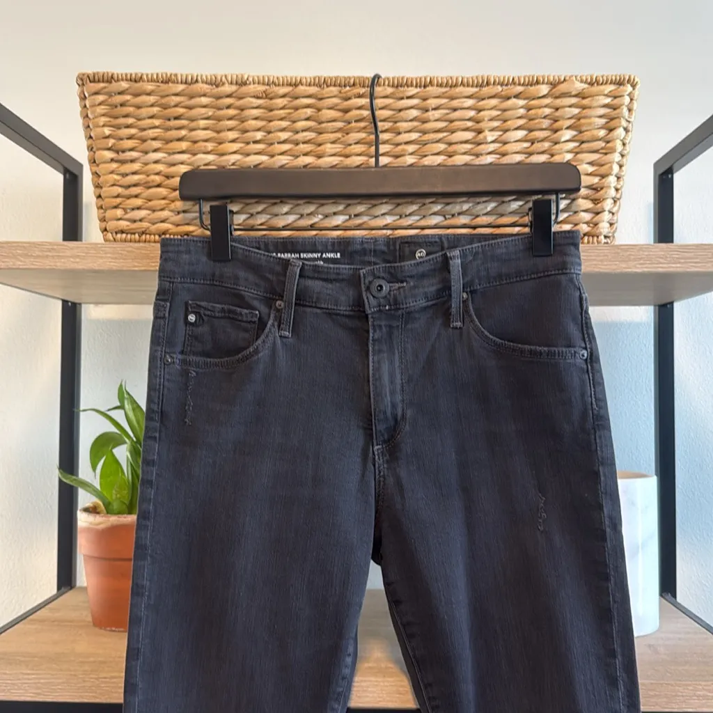 AG Adriano Goldschmied The Farrah Skinny Ankle High-Rise Gray Jeans, 27 - Image 2