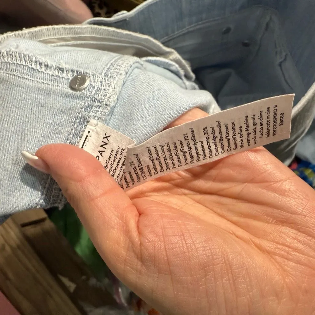 Spanx Women’s Large Light Wash Flare Pull On Jeans Stretchy - Image 5