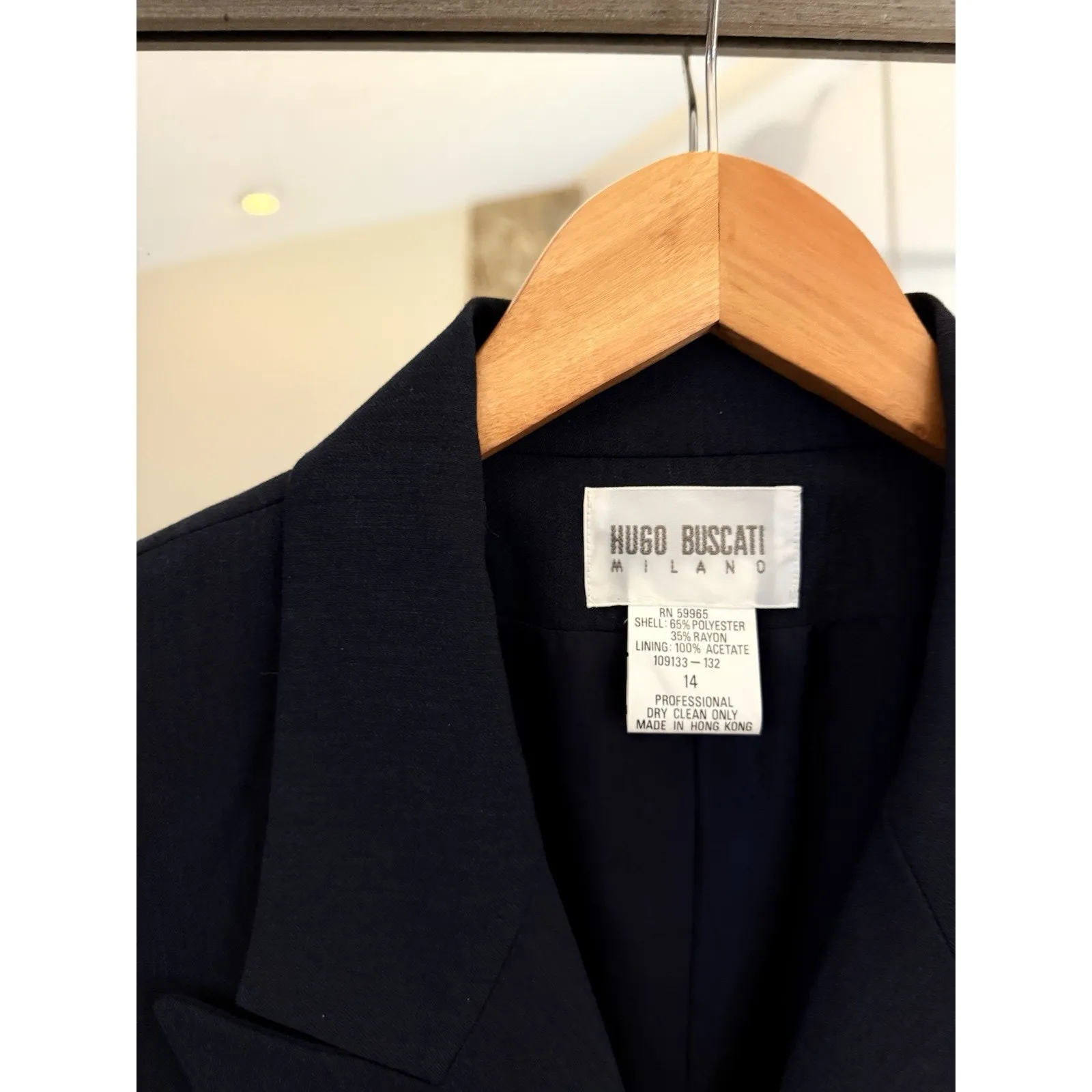 NWT Hugo Buscati Women’s Blazer Size 14 Navy Double Breasted Classic 90s Blue - Image 3