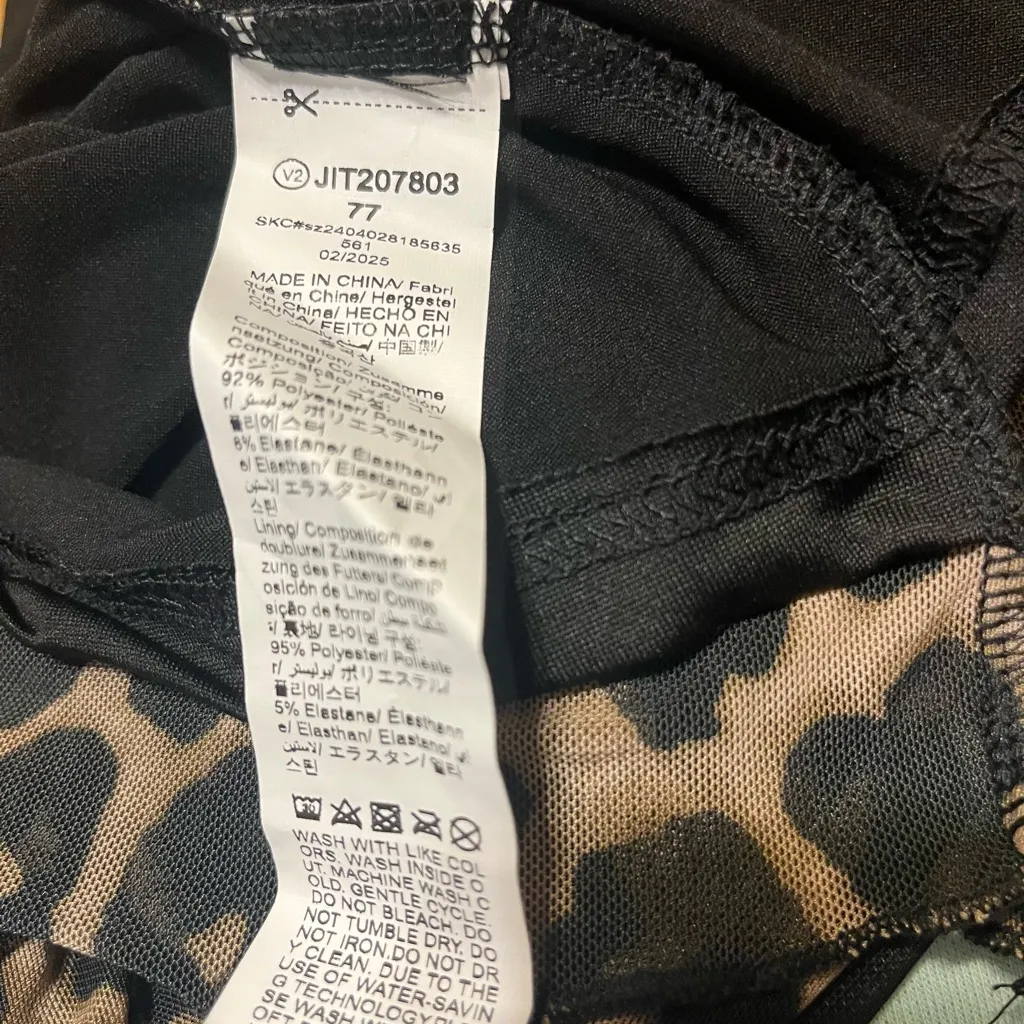 Leopard Print Long Sleeve Dress Brown Size see meassurments - Image 4