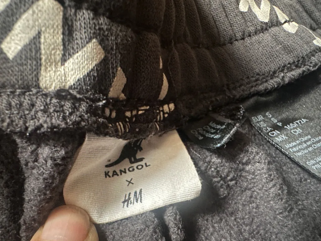 Kangol x H&M Sweatpants faded joggers logo print Sz Sm - Image 6
