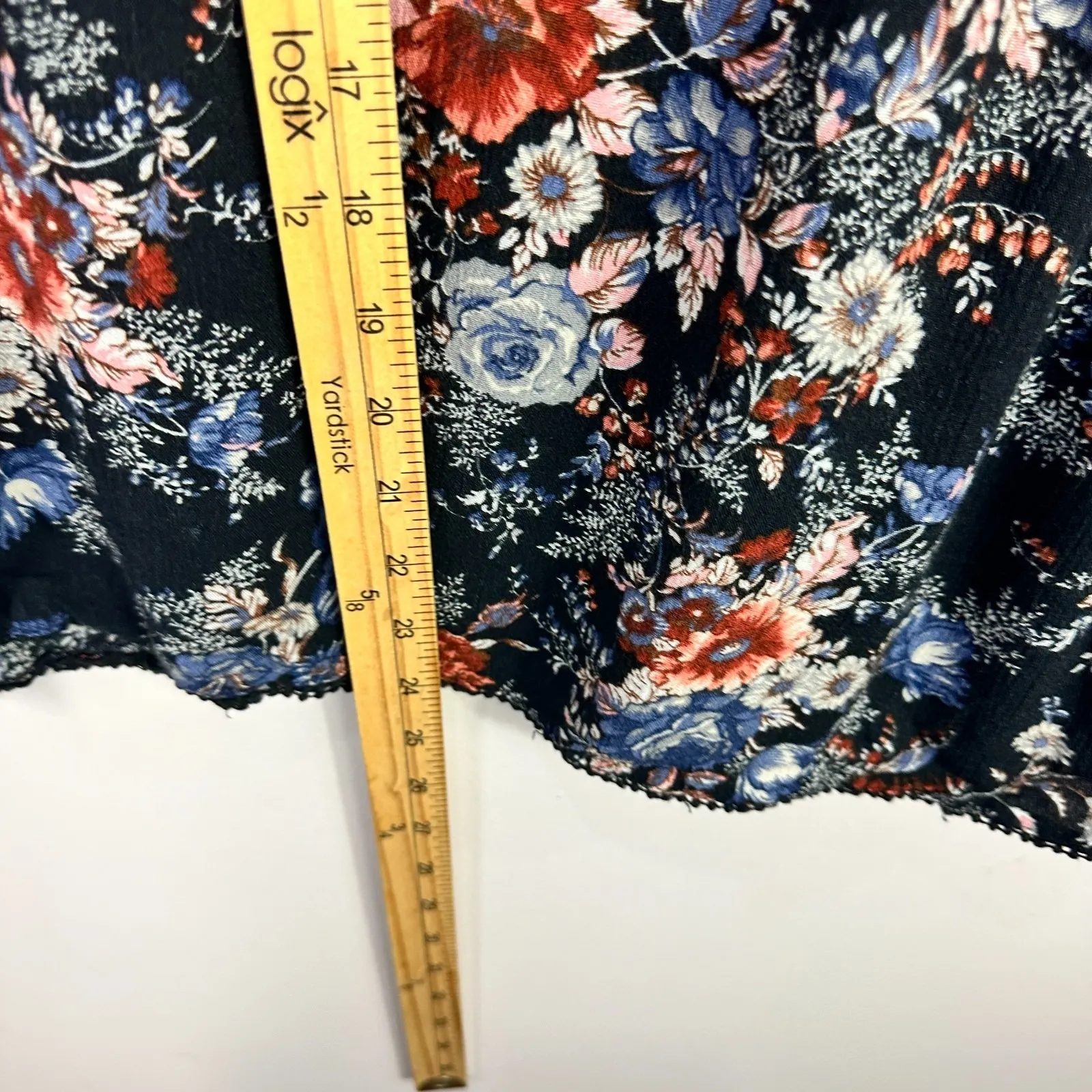 American‎ Eagle Top Women S Black Floral Boho Cottagecore Indie Peasant Dainty - Image 4