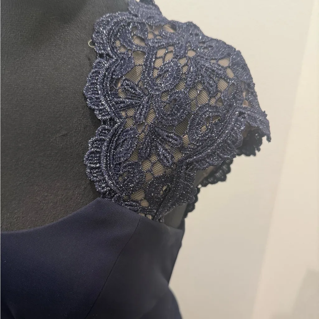 XScape  Navy Lace Maxi Dress - Image 3