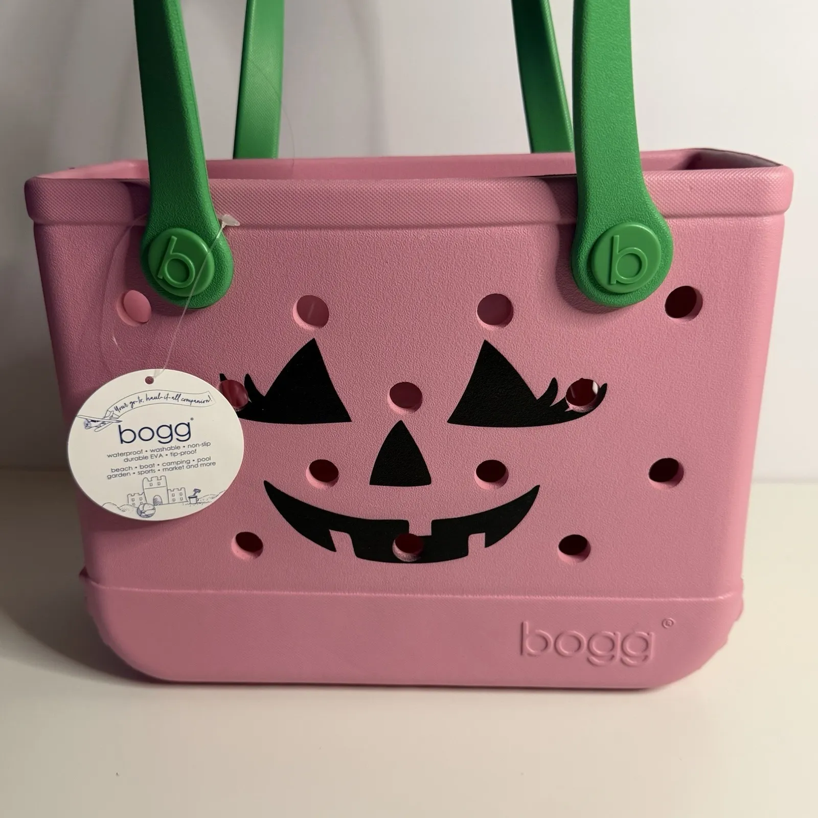 Bitty Bogg O'Lantern Pink Green Limited Edition Halloween Tote Purse Trick Treat - Image 7