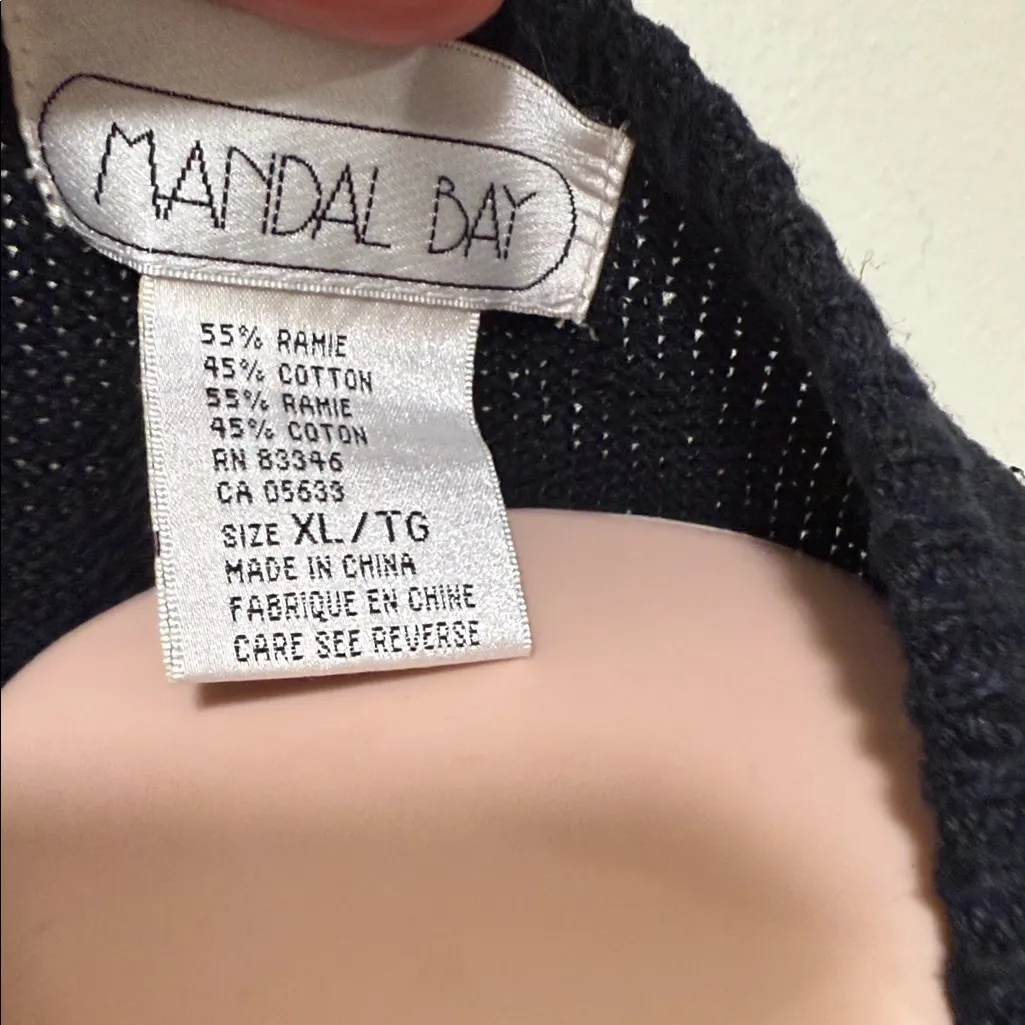 Mandal Bay Black Pumpkin Embroidered Sweater Vest Womens XL Fall Autumn Pockets - Image 7