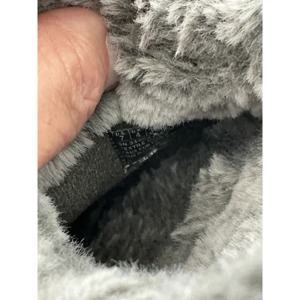 Womans Bobs By Sketchers Slip On Slide Slippers 7 Gray Lined Memory Foam - Image 7