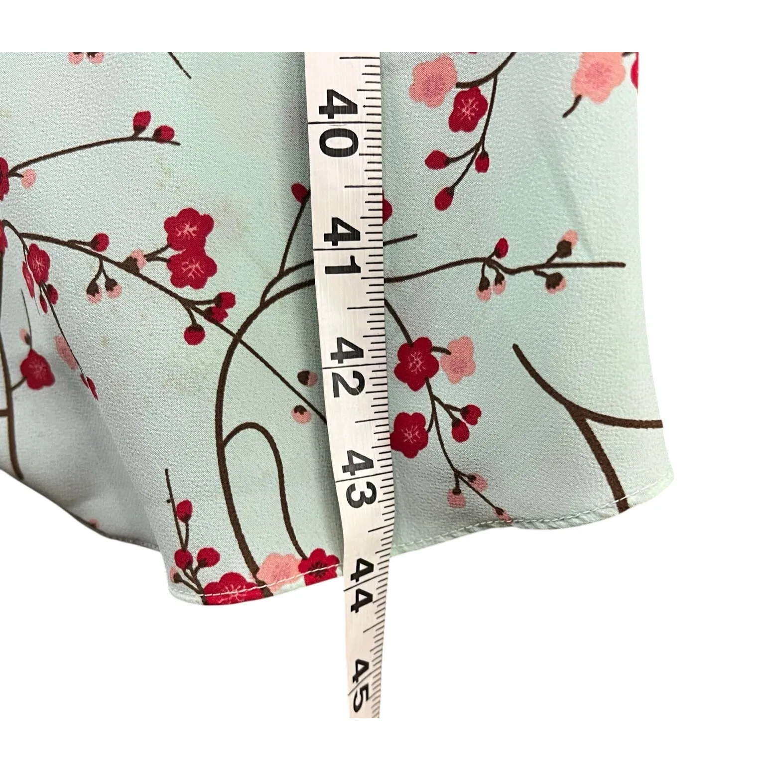 Express Y2K Slip Dress 7/8 Mint Green Red Cherry Blossom Floral Fairy Cottage - Image 9