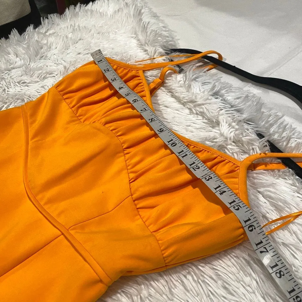 NEW Likely Lyla Trumpet Midi Dress in Orange Size 10 - Image 5