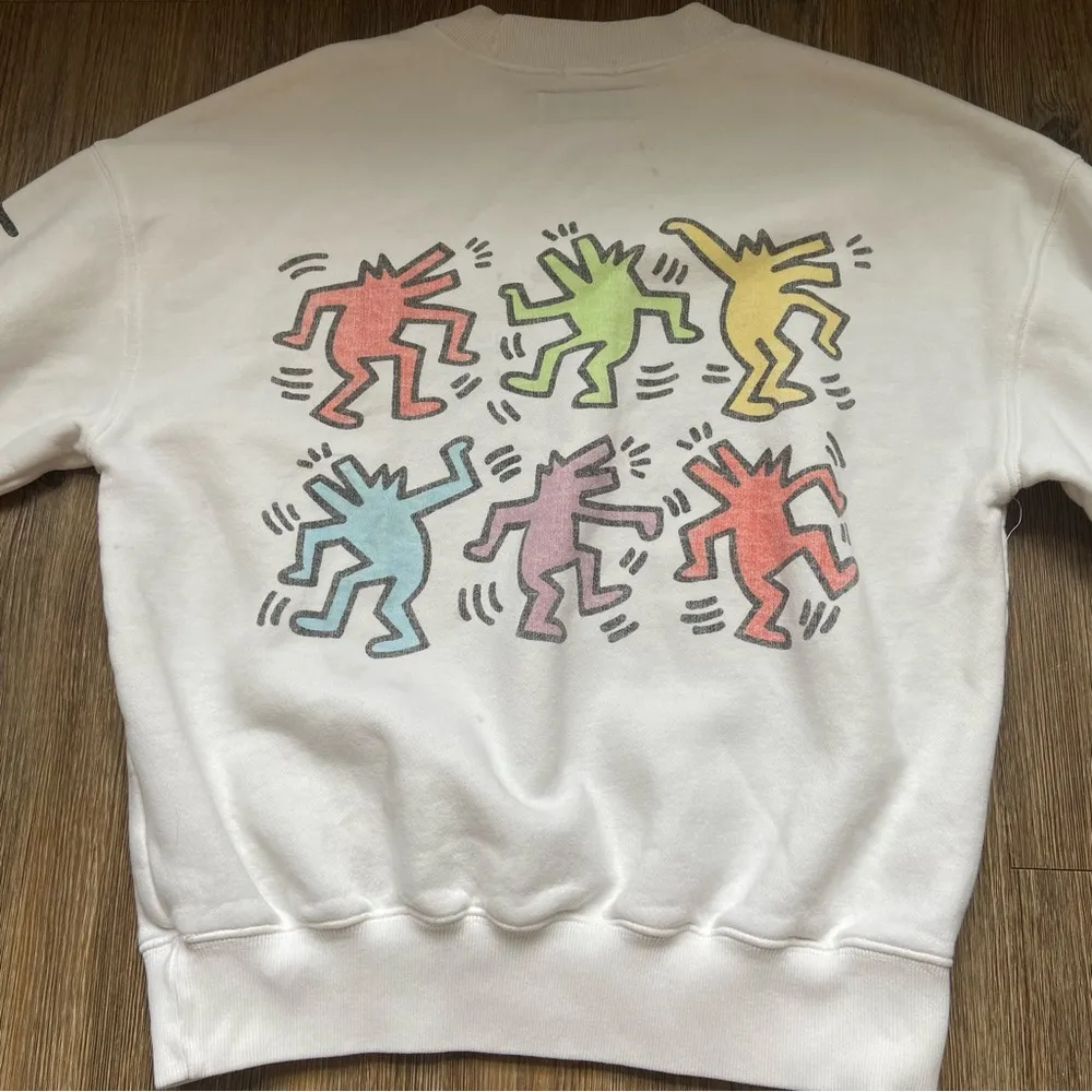 Abercrombie & Fitch x Keith Haring White Graphic Crewneck Sweater - Image 8
