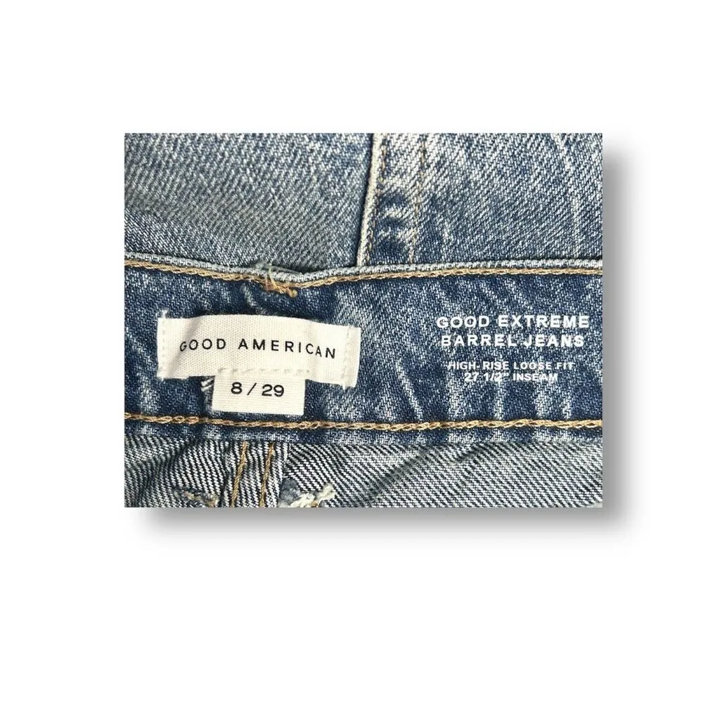 Good American 8/29 Extreme Barrel Jeans Indigo Balloon Wide Leg High Rise 90s - Image 14