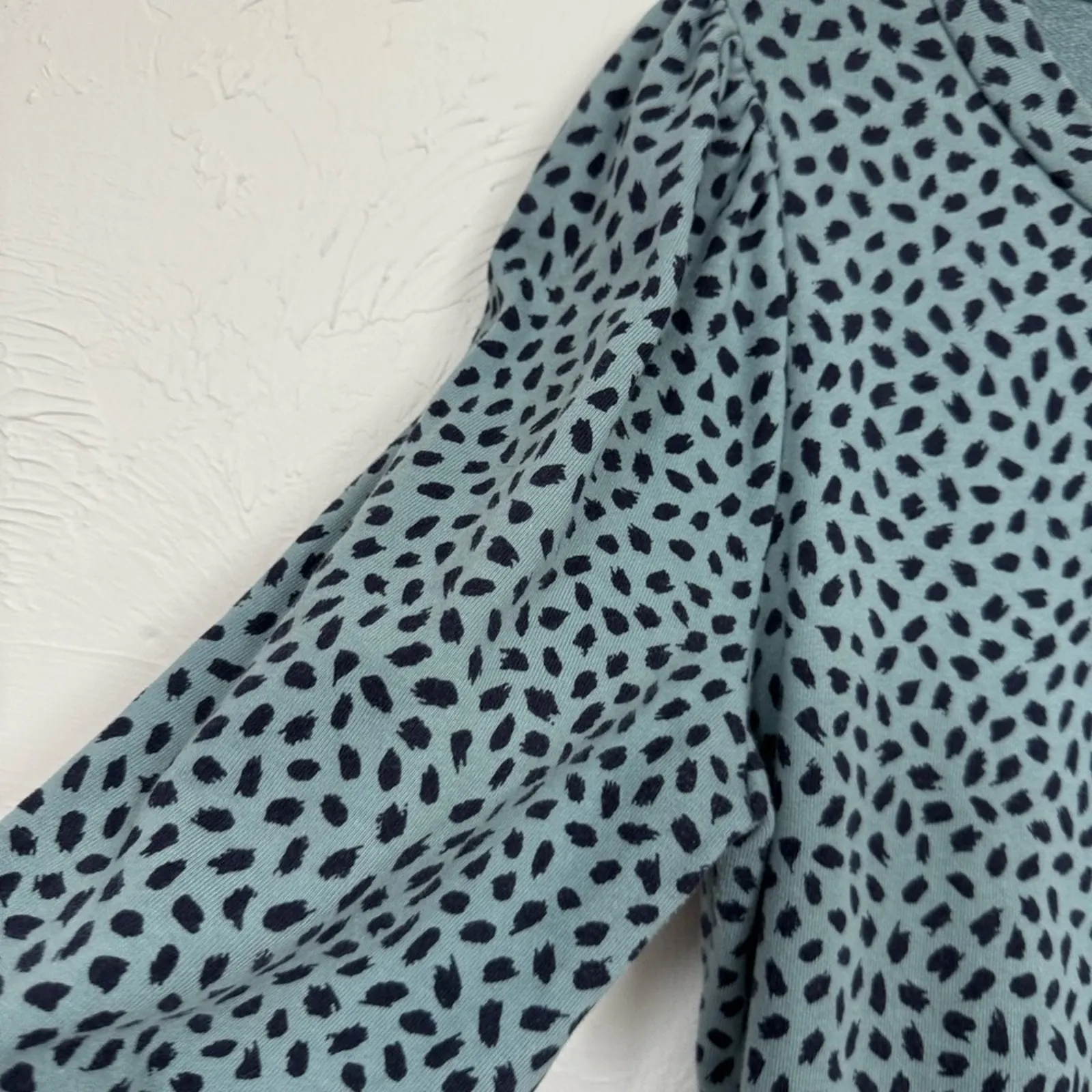 Ann Taylor Teal Blue Long Sleeve Animal Print Mini Dress Womens MP Peplum Fall - Image 5