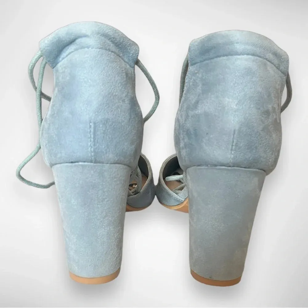 ALLEGRA K‎ Faux Suede Pointed Toe Lace Up Sandals With Block Heel Sz 10 | NWOT - Image 4