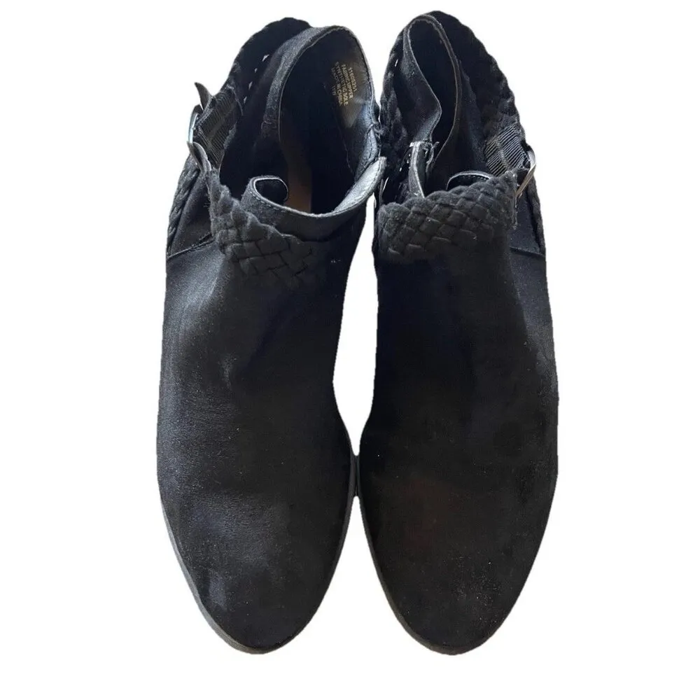 torrid Black 11605251 Faux Suede Ankle Boots Heel Life Stride Women’s Sz 11 - Image 12