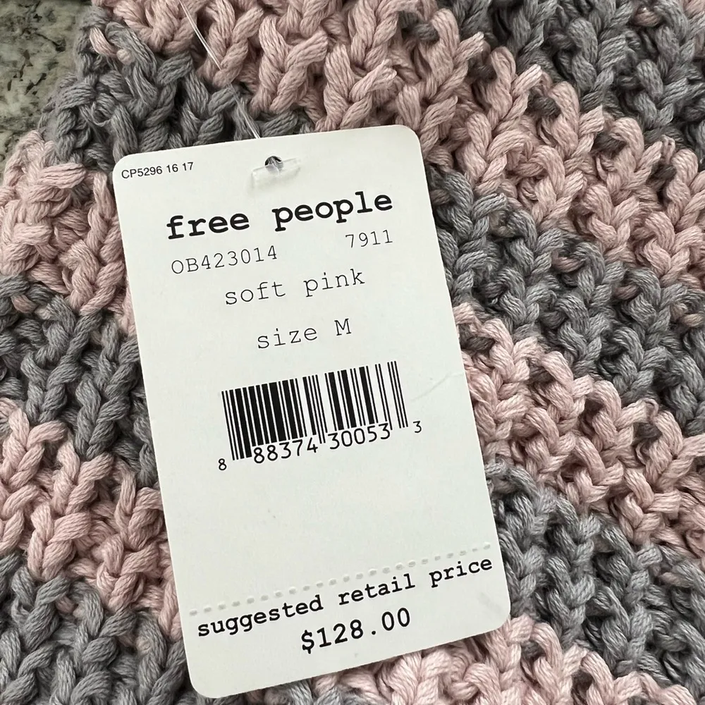 At the Beach Gray Pink Striped Chunky Pullover Sweater NWT SZ M - Image 5