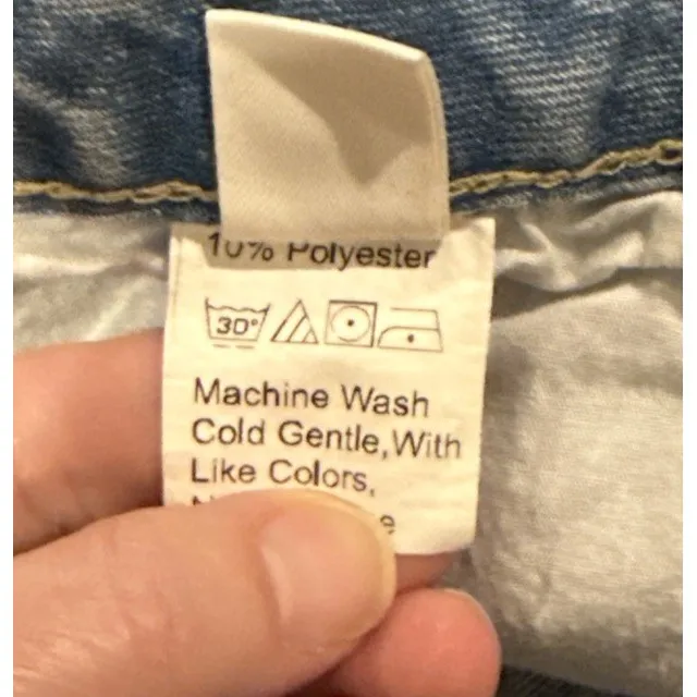 Romwe Womens Large 8/10 Denim Shorts Embroidered Colorful Stars Festival Boho - Image 9