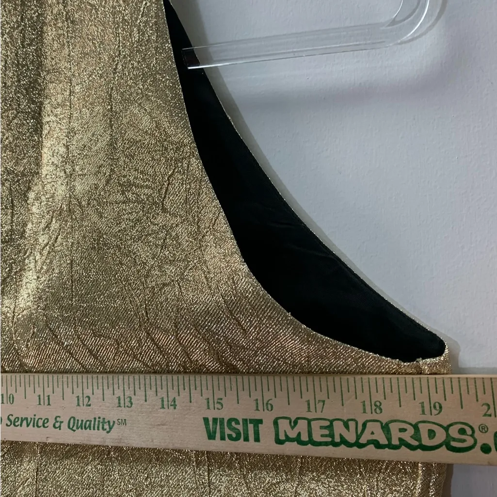 Zara Collection Shiny golden Mini Dress Gold Size XL bloggers fave party elegant - Image 10