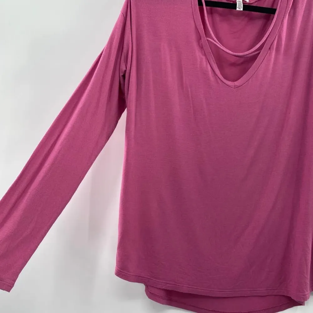 Pink PINK VS Super Soft Cross Front Comfy Oversized Long Sleeve Tee Size Large - Image 2
