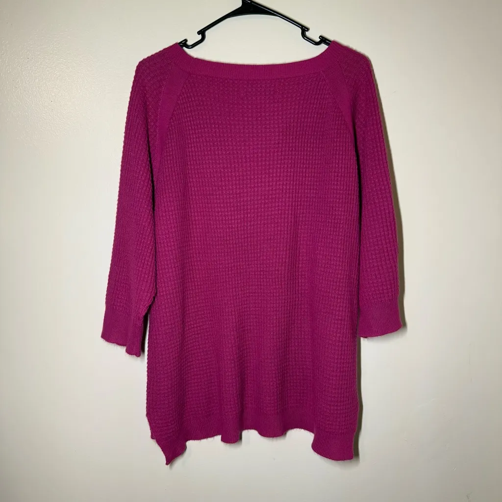 Avenue  Fuchsia Crew Neck Sweater - Image 2