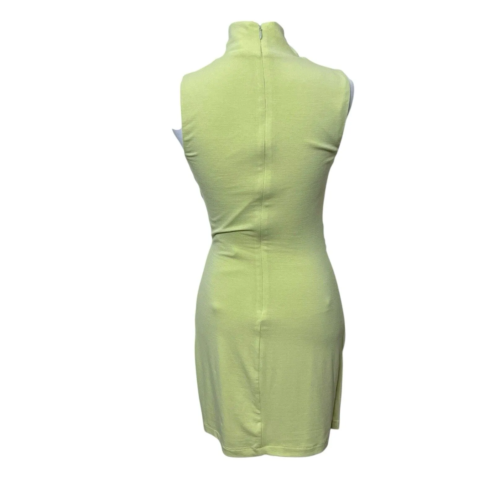 Song of Style Woodrow Mini Dress Small Key Lime Green Jersey Coctail Party Knot - Image 4