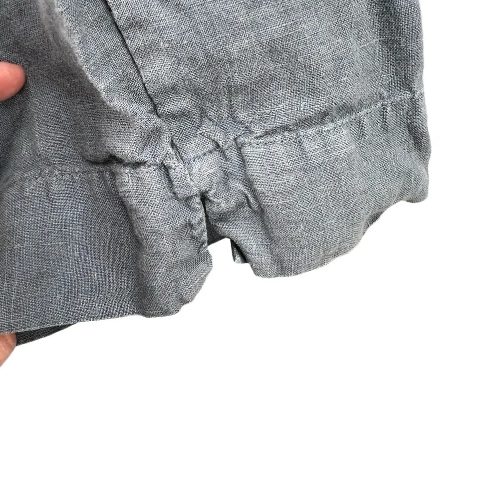 bryn WALKER Linen Pants Blue Pull On Lightweight Cropped Made in USA Extra Small - Image 4