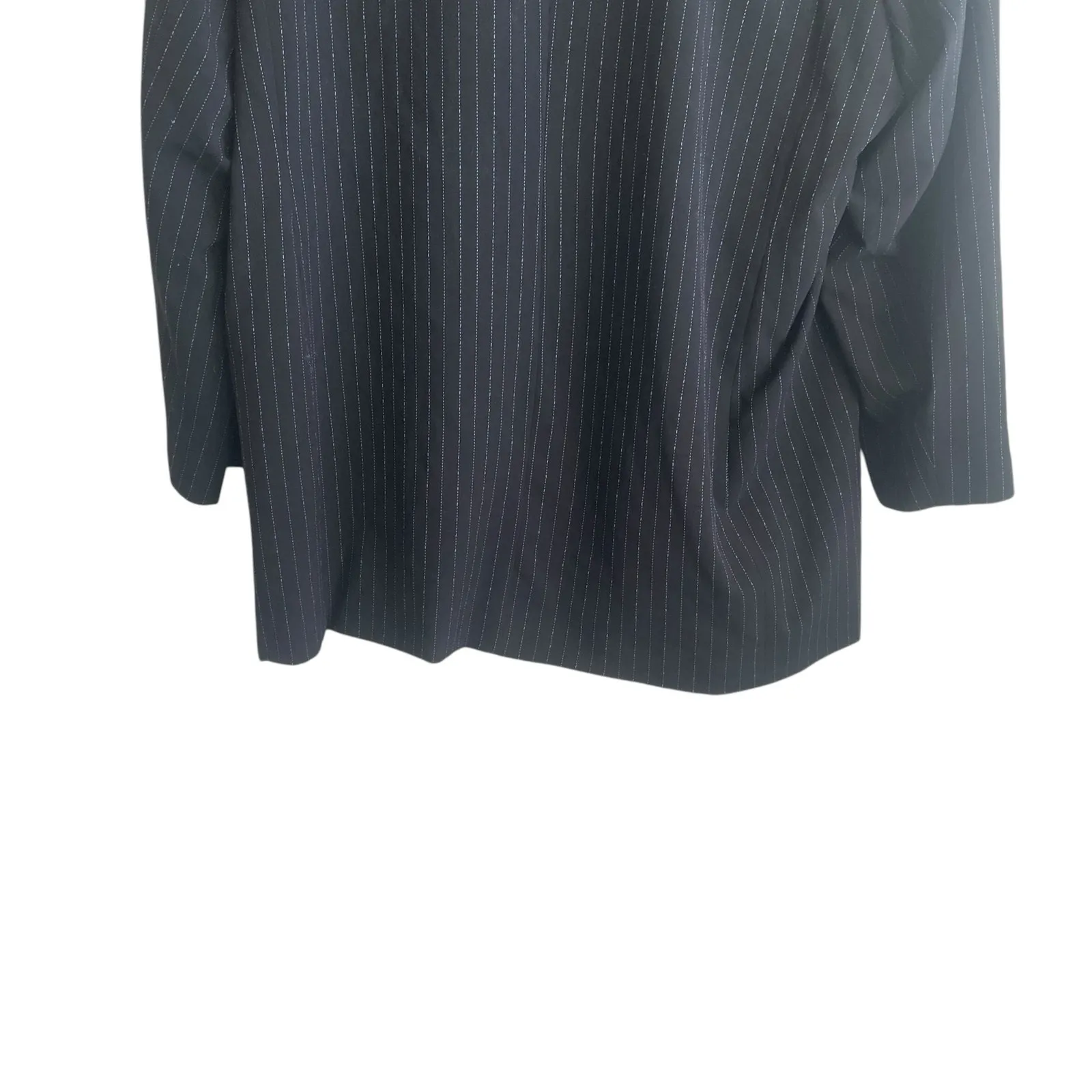 Maggie Barnes Women Jacket‎ 2X Black Pin Striped Long Line Blazer Career Classic - Image 4