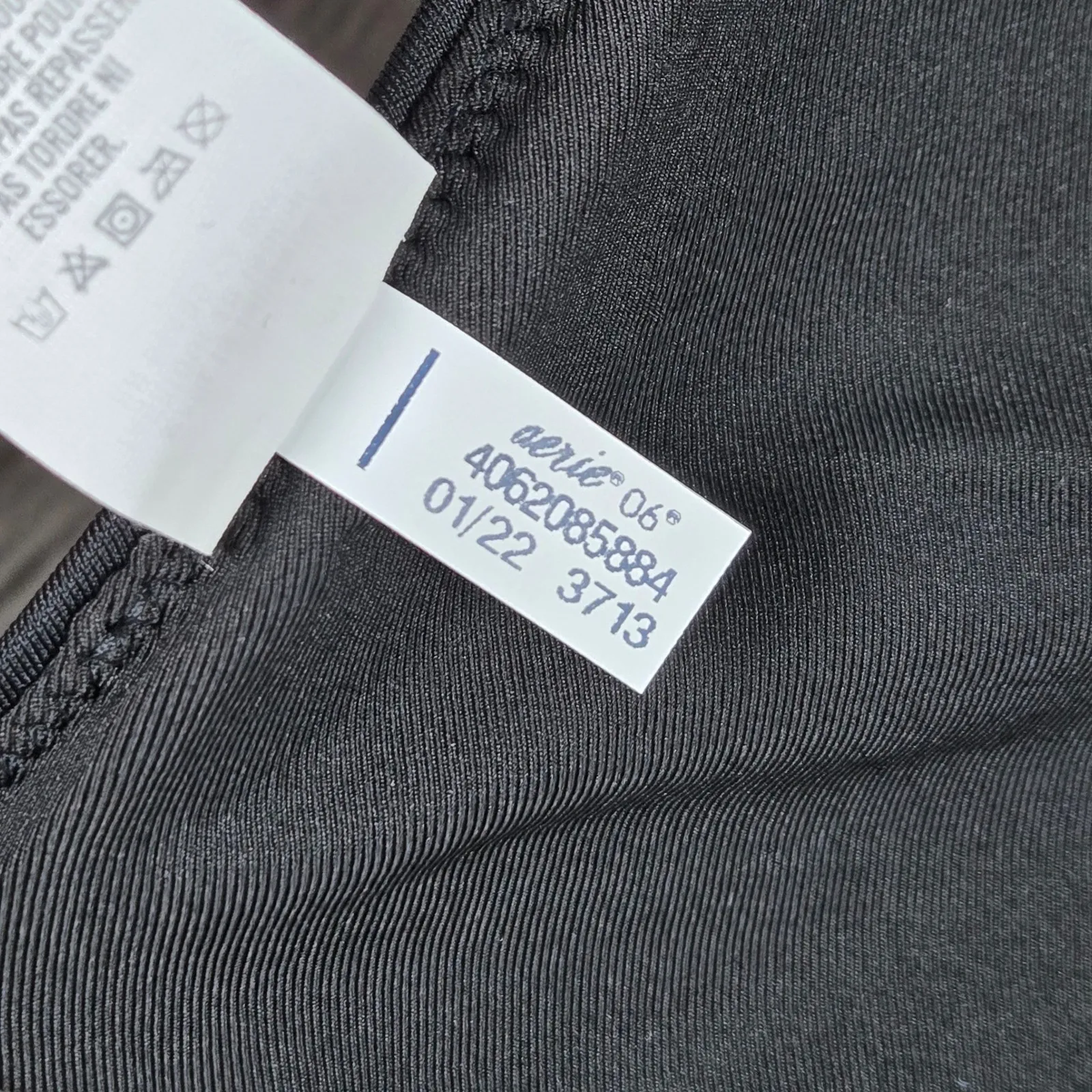 Aerie Black Triangle Bikini Swim Top L G Tie Back Adjustable Straps - Image 5