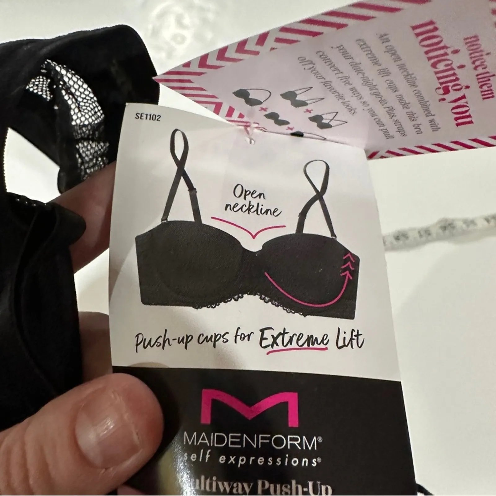 Maidenform Black‎ Push Up Convertible Straps Formed Cups Bra Size 34A - Image 6