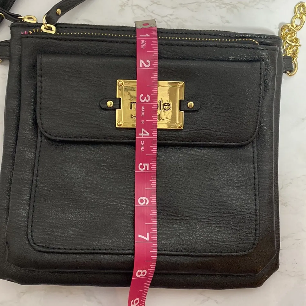 Nicole by Nicole Miller black leather cross body - Image 10