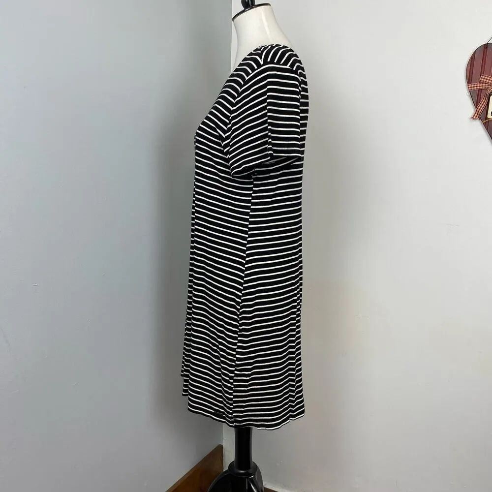 Volcom Black Striped Dayze Dayz Low Back Jersey Dress Sz 14W Plus - Image 8