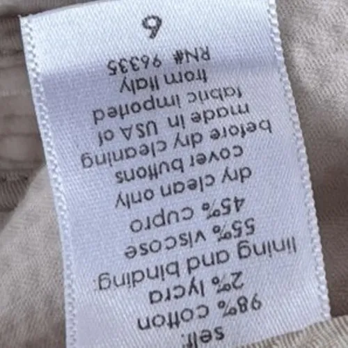 T6 Y2K Vintage Susana Monaco Corduroy Blazer Beige Button Front Jacket Women - Image 3