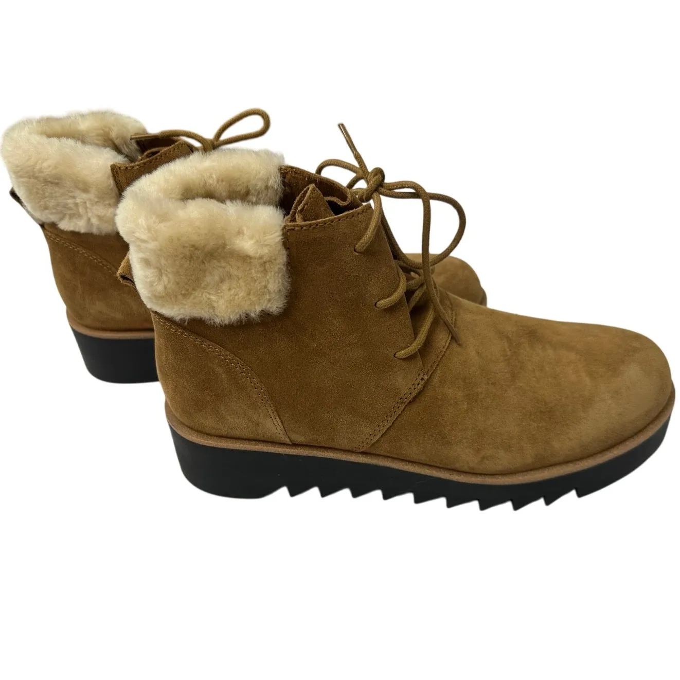 Eileen Fisher Wedge Bootie Kenille Sport Brown Suede New - Image 6