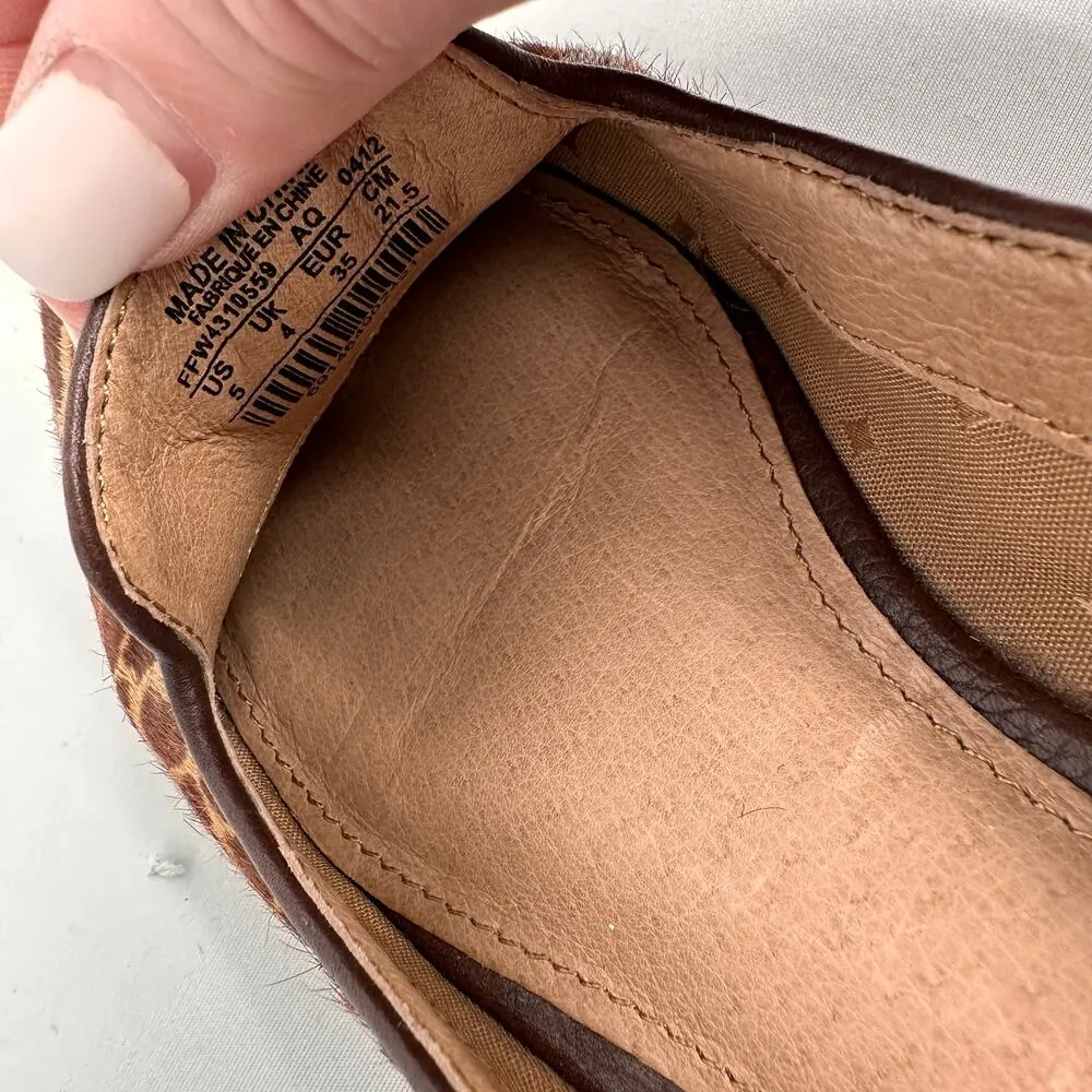 Fossil Women's Calf Hair Giraffe Print Loafers Flats Slip On Size 5 - Image 9