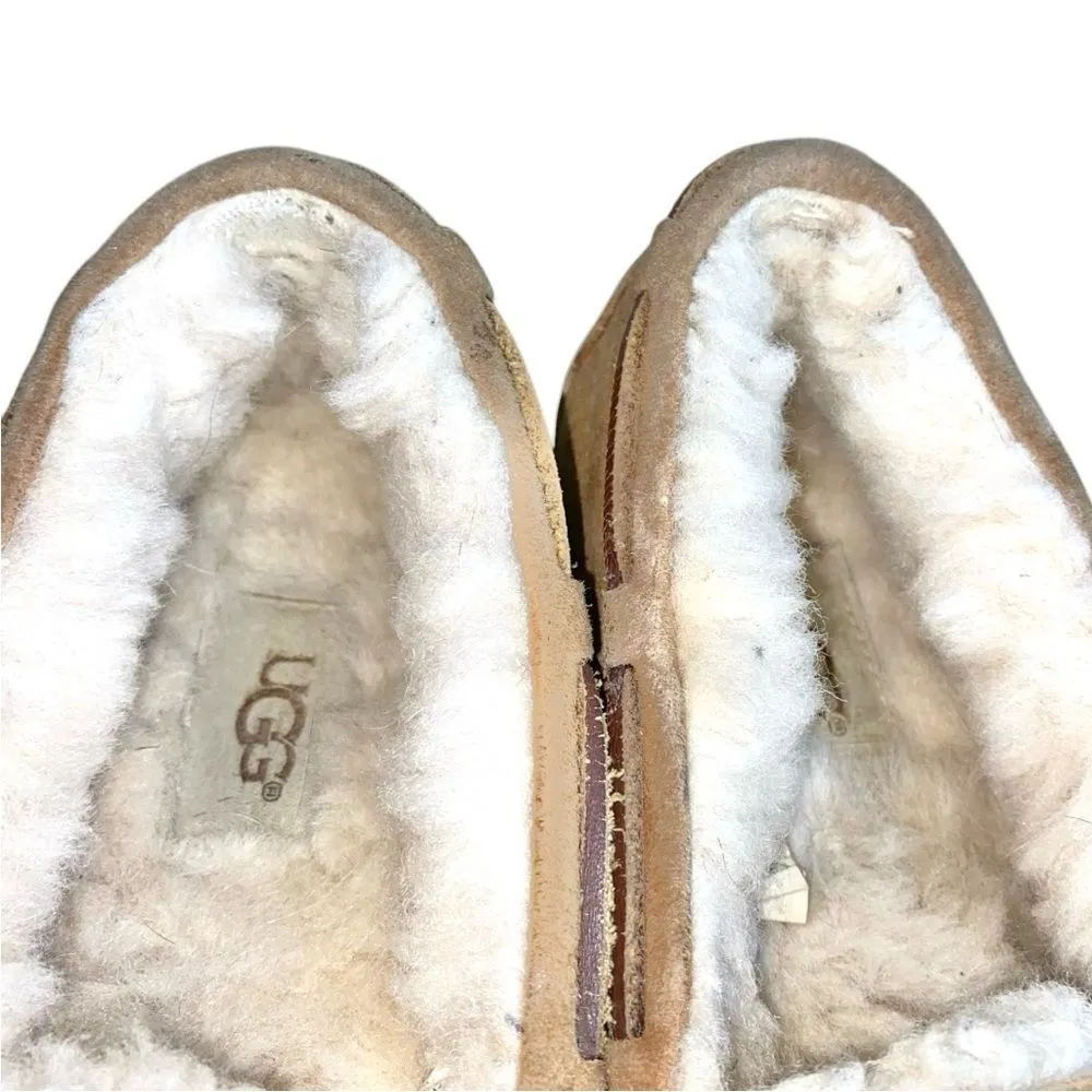 Dakota Chestnut Brown Suede Leather Wool Lined Moccasin Slipper Loafer Shoes - Image 10