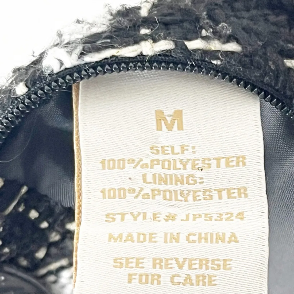 FLYING TOMATO Black White Tweed Checkered Pearl Accent Buttons Pockets Shorts - Image 4