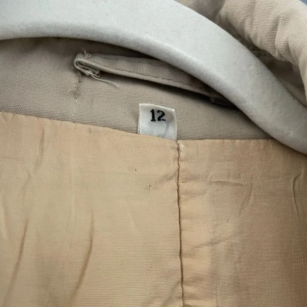 Stanbrooke Trench Coat Womens 12 Beige Double Breasted Pockets Belt Lined Vintag Tan - Image 7