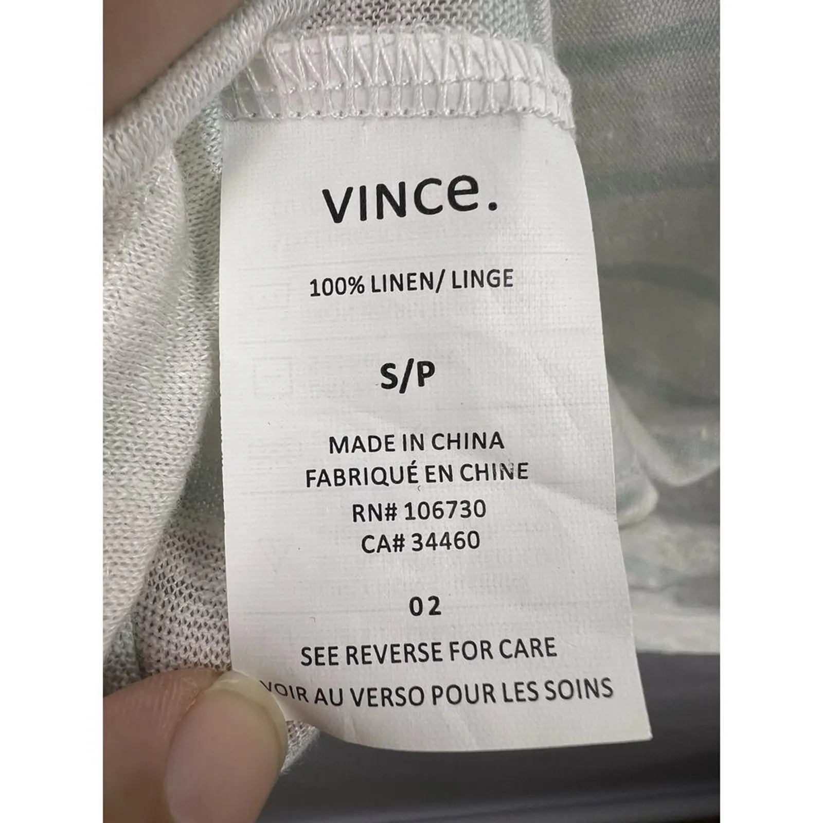 Vince Linen T-Shirt, White Green Stripe, 100% Linen, Lightweight Classic Tee - Image 7