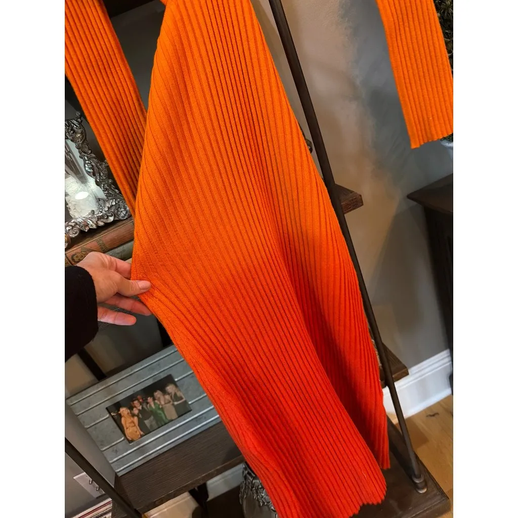 AMUR Araina Knit Cutout Halter Ombre Dip Dye Dress Pumpkin Puree Womens Size Sma Orange - Image 2