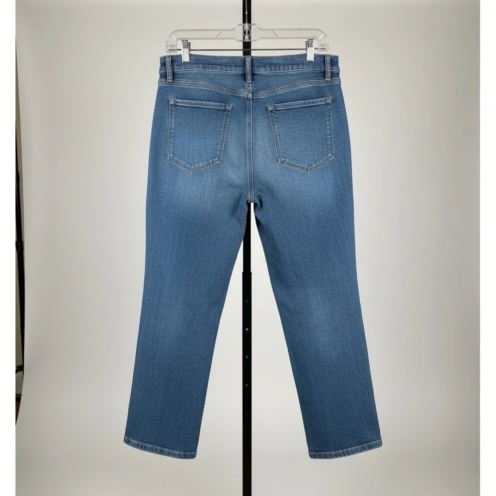 Ann Taylor LOFT Made and Loved Straight Crop Jeans Blue 31/12 Denim Mid Wash #‎ - Image 3