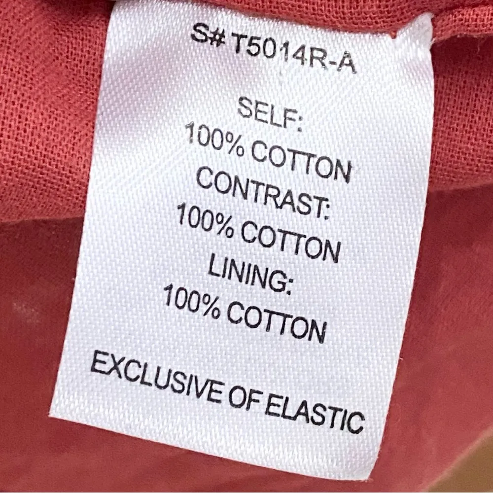 Q+A Los Angeles Spiced Brick Eyelet Smocked Peplum Bell Short Sleeves Top Size M Size M - Image 9