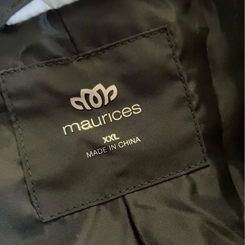 Maurices Black and Pink Chevron Quilted Puffer Vest - Image 4