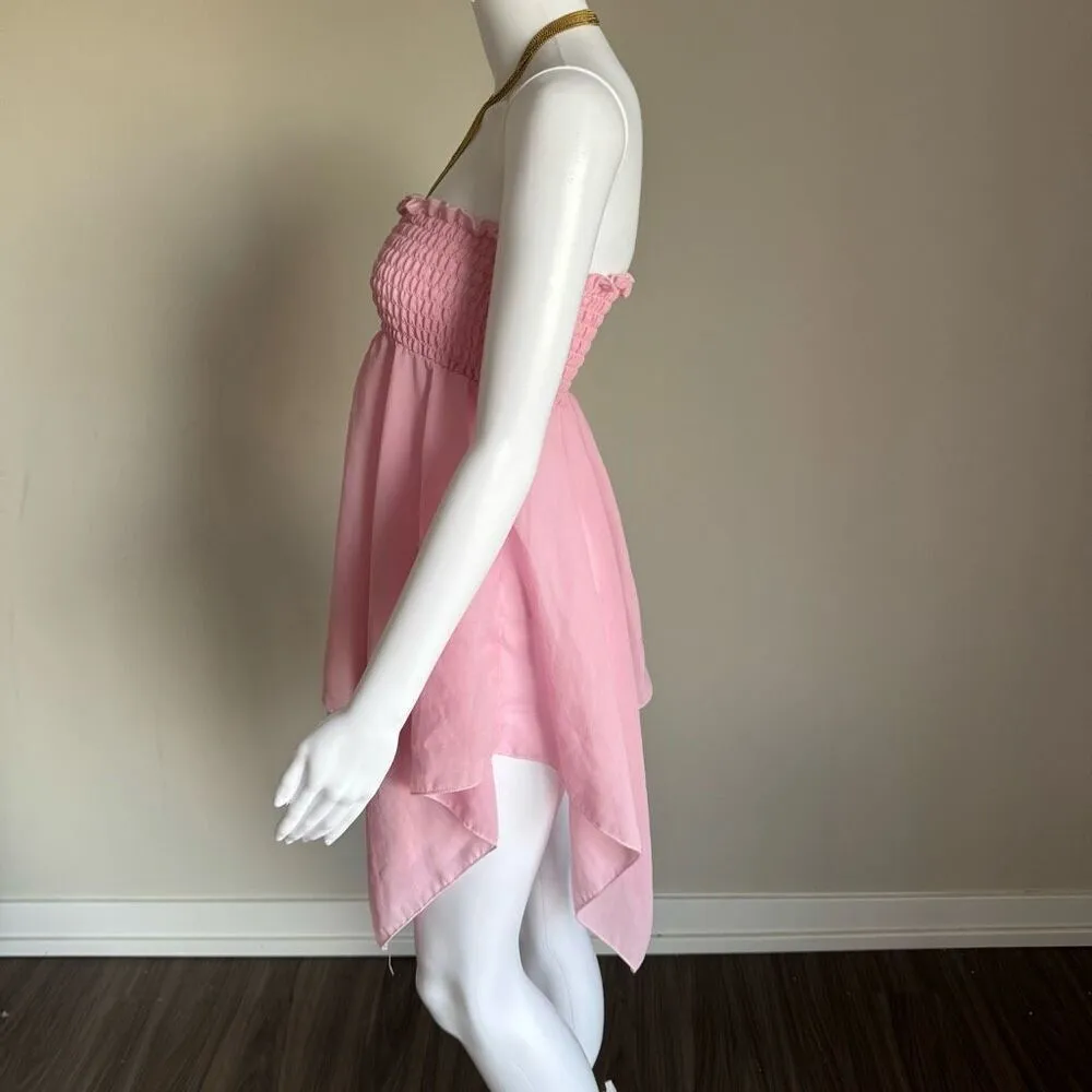 Fairy Core Pink Strapless Dress Size M Pink - Image 3
