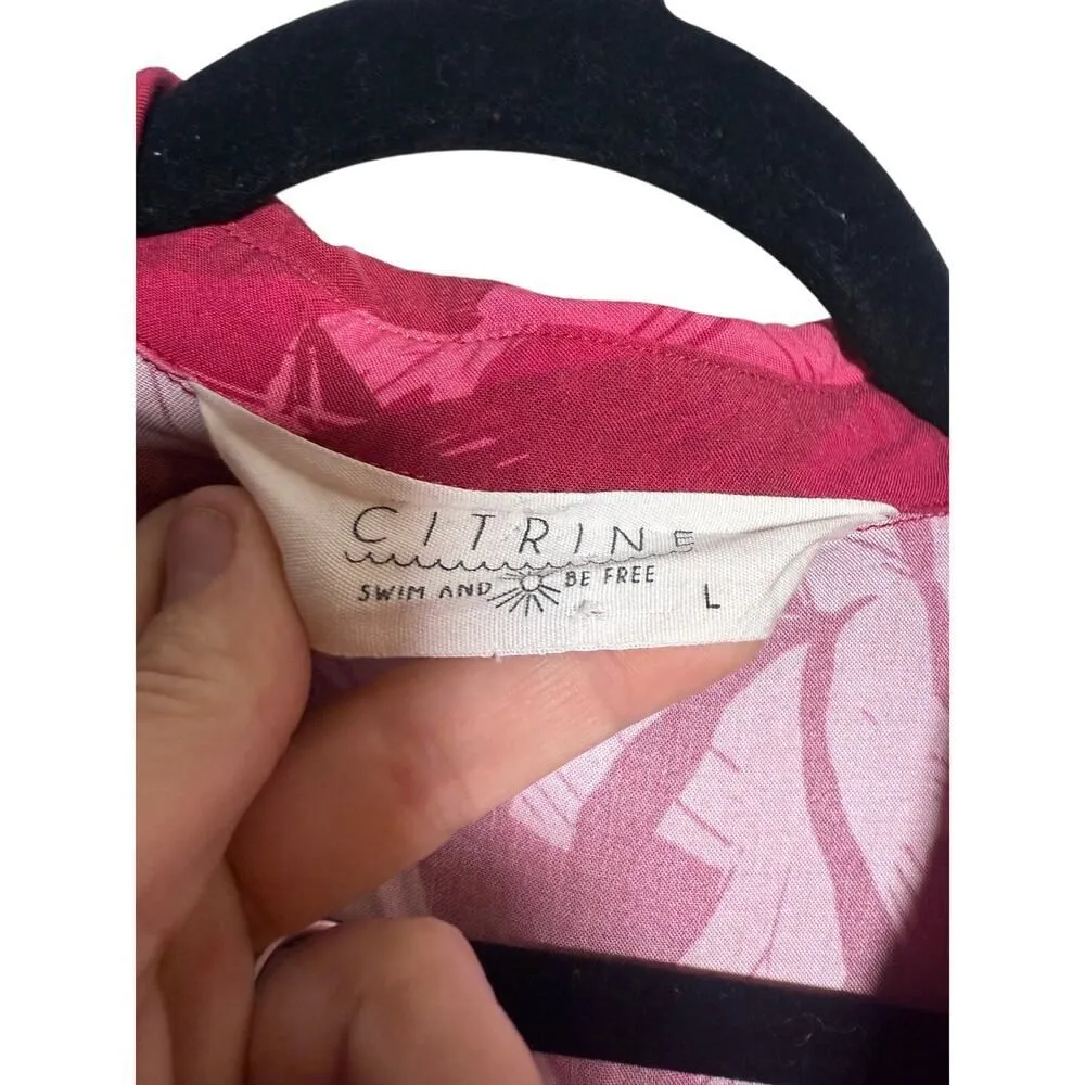 CITRINE Swim Shirt Dress in Pink Lotus Sz. L Size L - Image 4