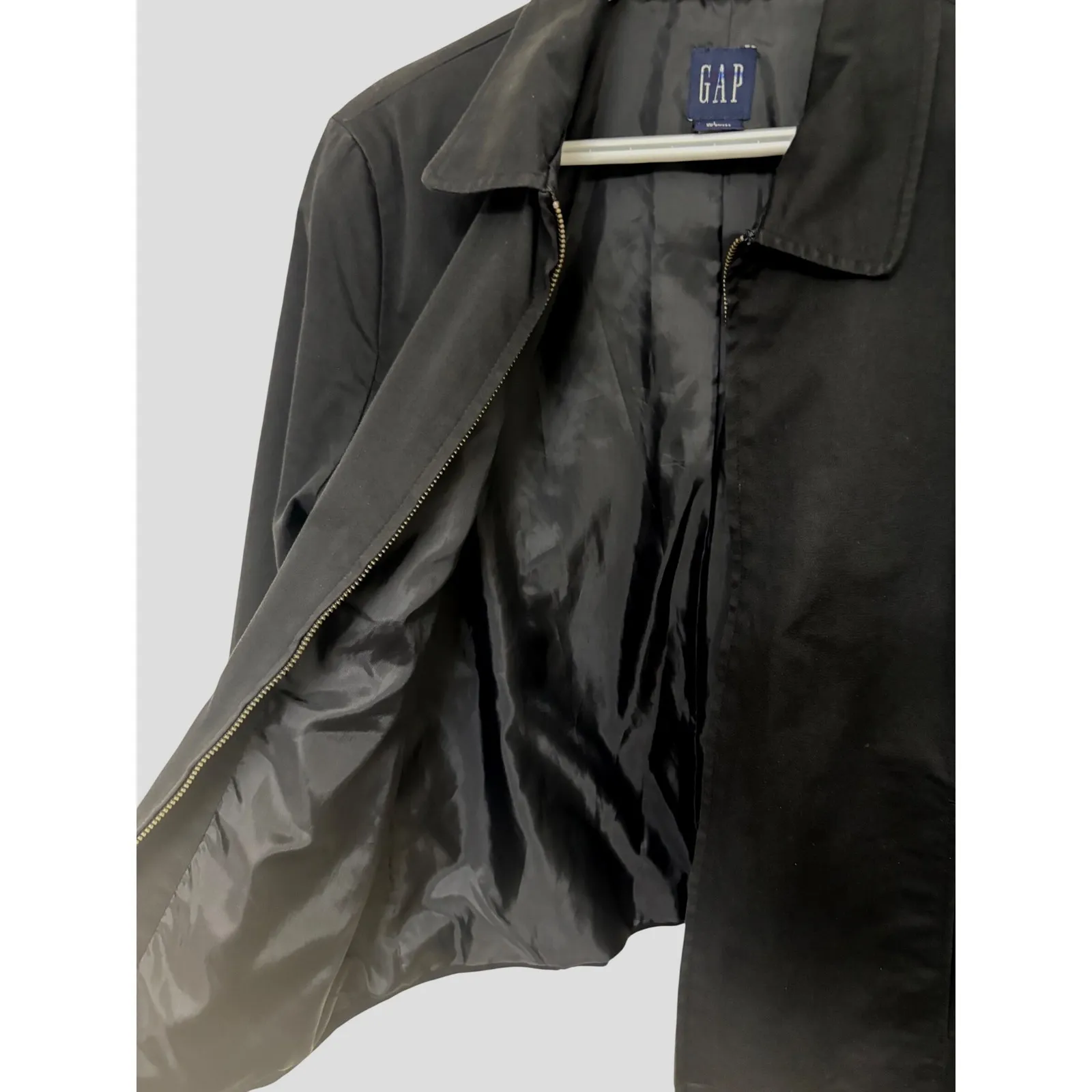 VTG Gap Classic Canvas Black Jacket Full zip Sz L Y2K Preppy Unisex 00's Bomber - Image 7