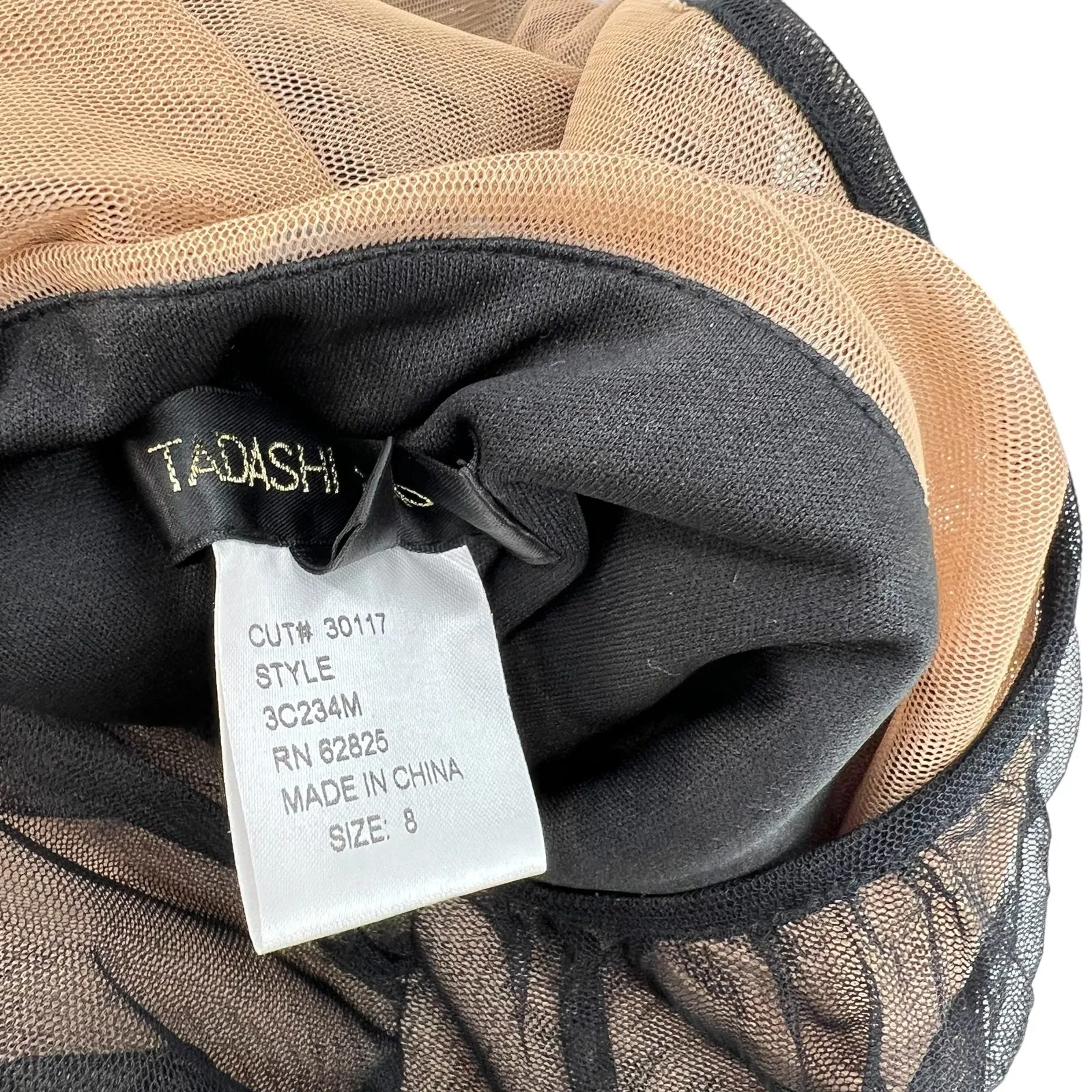 Tadashi Shoji Ruched‎ Bodycon Mesh Floral Underlay Dress Black Size US 8 - Image 13