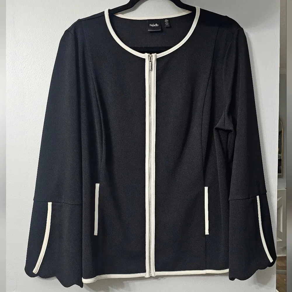 RAFAELLA Bell Sleeve Zip-Up Jacket Size XL - Image 2