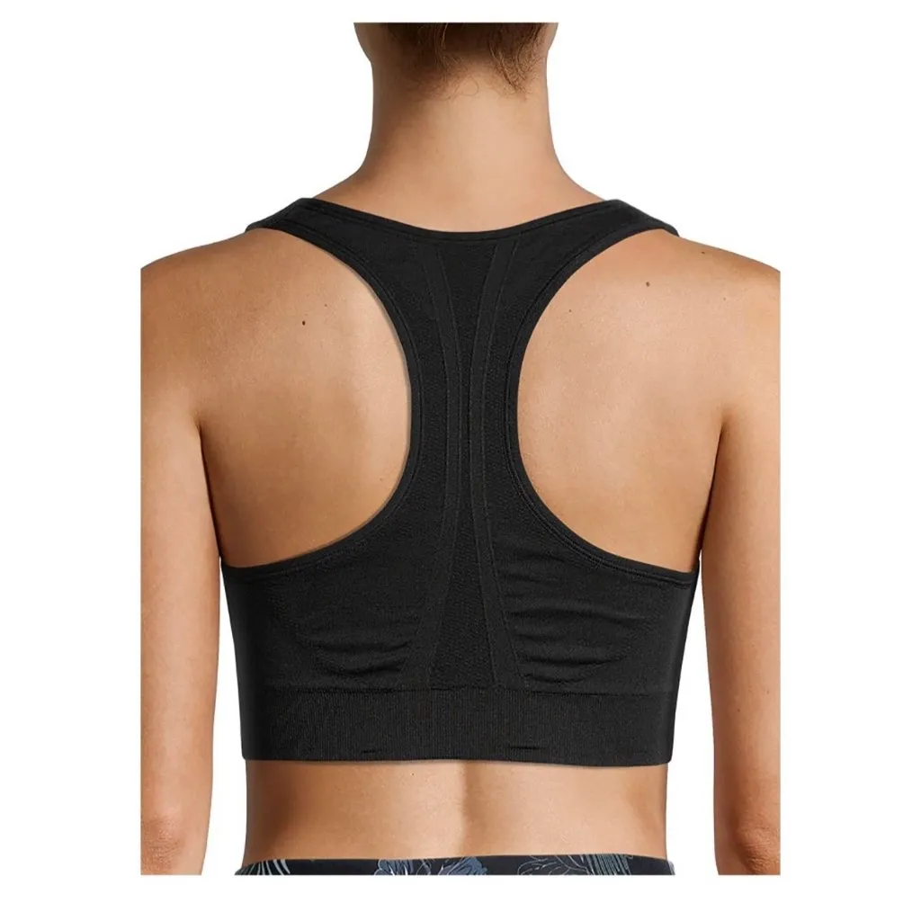 NWT Avia Women Active Wear Racerback Fashion Black Stretchy Sports Bra SZ Large - Image 4