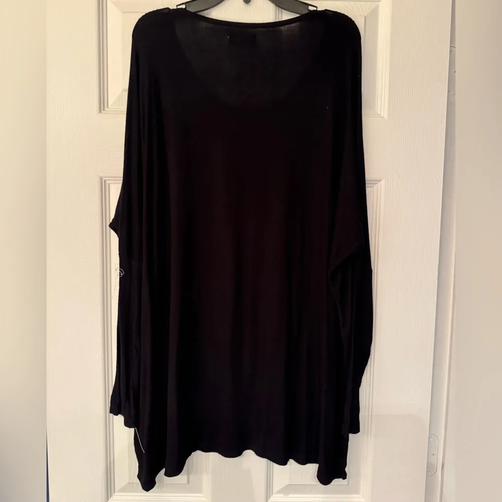 Lauren Moshi Polka Dot Bow Natalie Tunic Shirt Women’s Black Size Small - Image 4